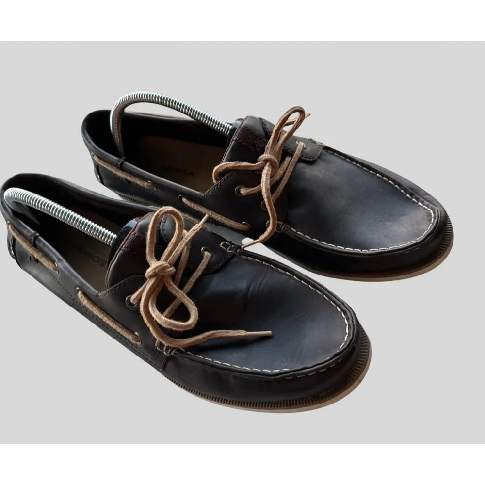Sonoma Men's Authentic Original Leather Boat Shoes Brown Size 13